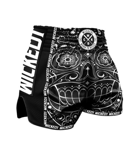 Шорты WIcked One Muay-Thai Mexican Skull Black Шорты WIcked One Muay-Thai Mexican Skull Black